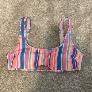 No Boundaries Pink and Blue Bikini Vibrant Stripes